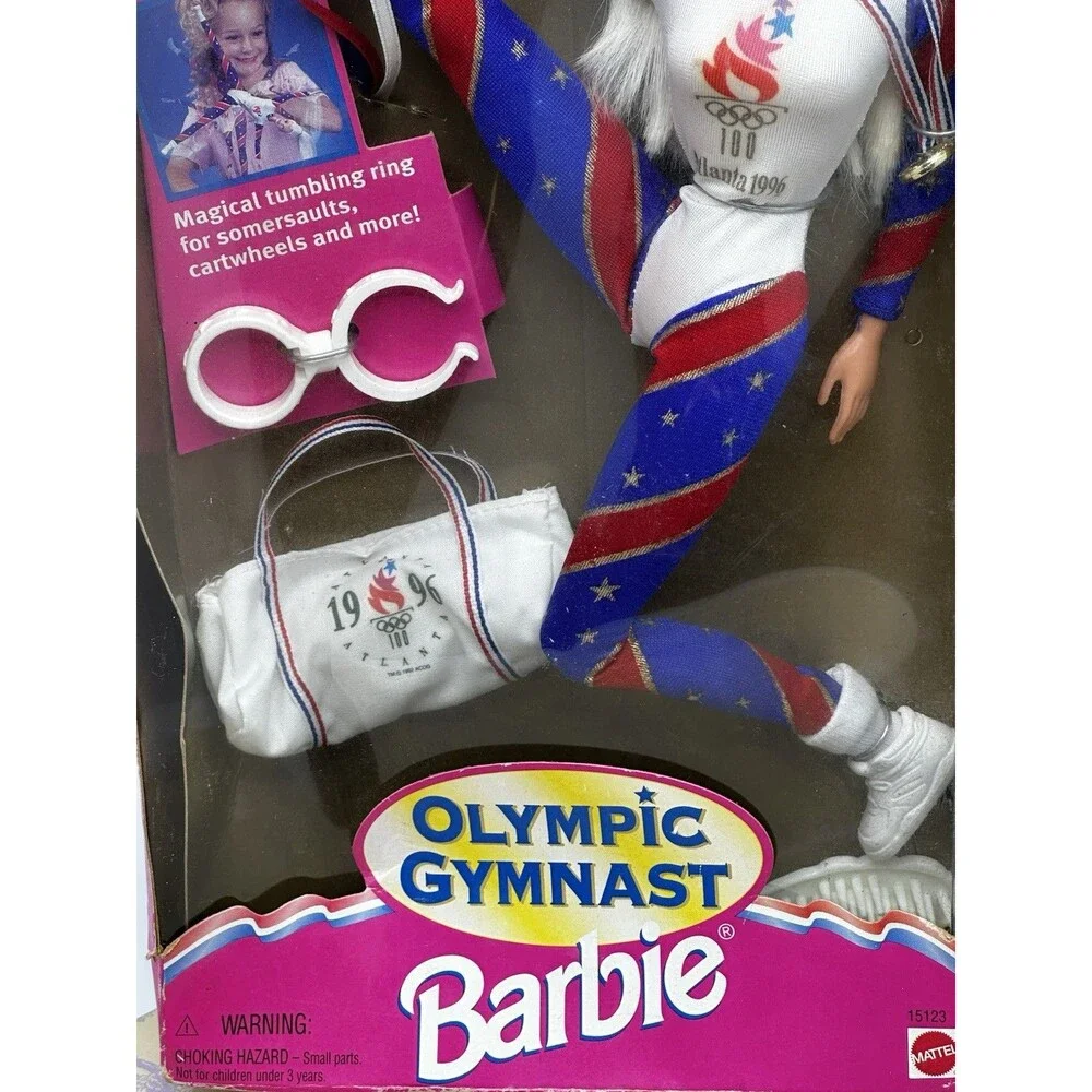 Vintage 1996 Olympic Gymnast Barbie Doll Atlanta Games NIB Mattel 15123 Complete